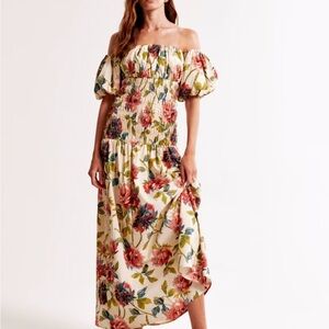 NWT Abercrombie  Off-Shoulder Maxi Dress